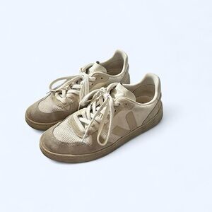 Veja Cream and Tan Sneakers